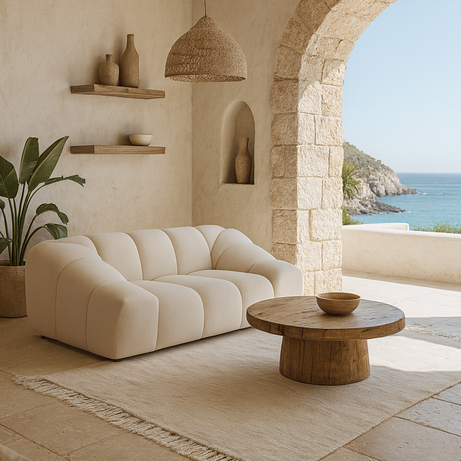 Canapé compact personnalisable en velours - Levanto 1,5 places L.200 cm