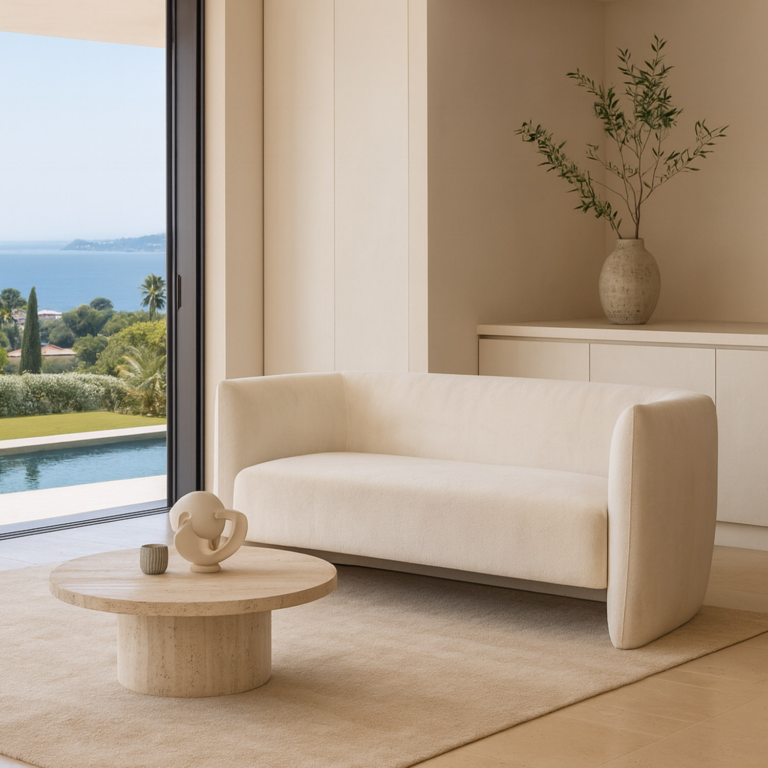 Canapé compact personnalisable en tissu - Eze 2 places L.163 cm