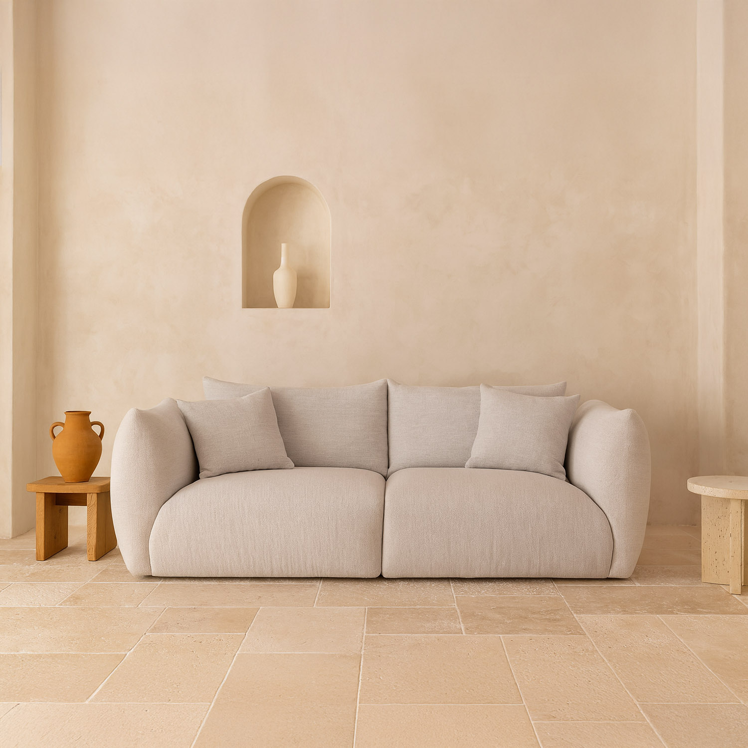 Canapé contemporain organique personnalisable - Bonassola L.230 cm