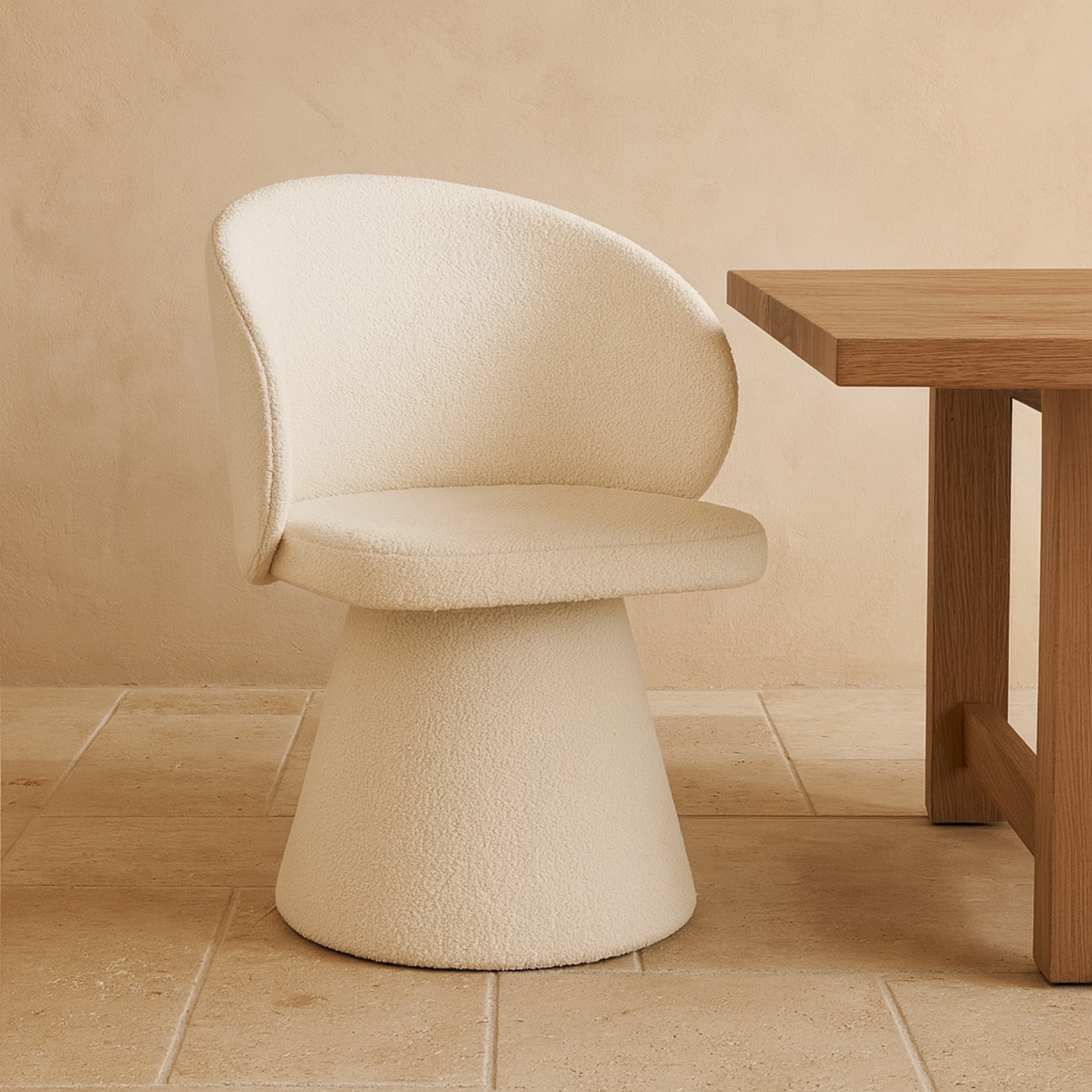 Lot de 2 chaises en tissu bouclette personnalisable Alba