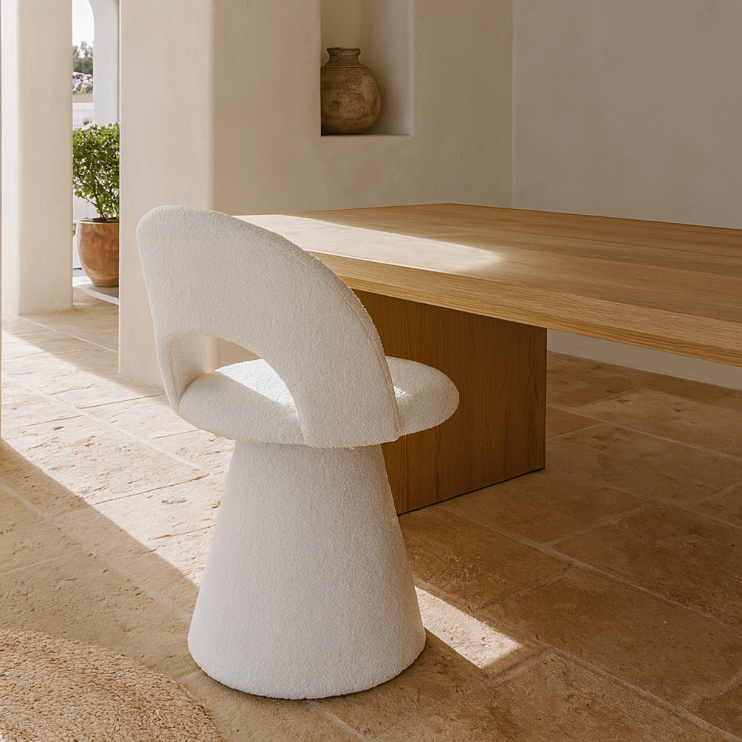 Lot de 2 chaises en tissu bouclette personnalisable Arenzano