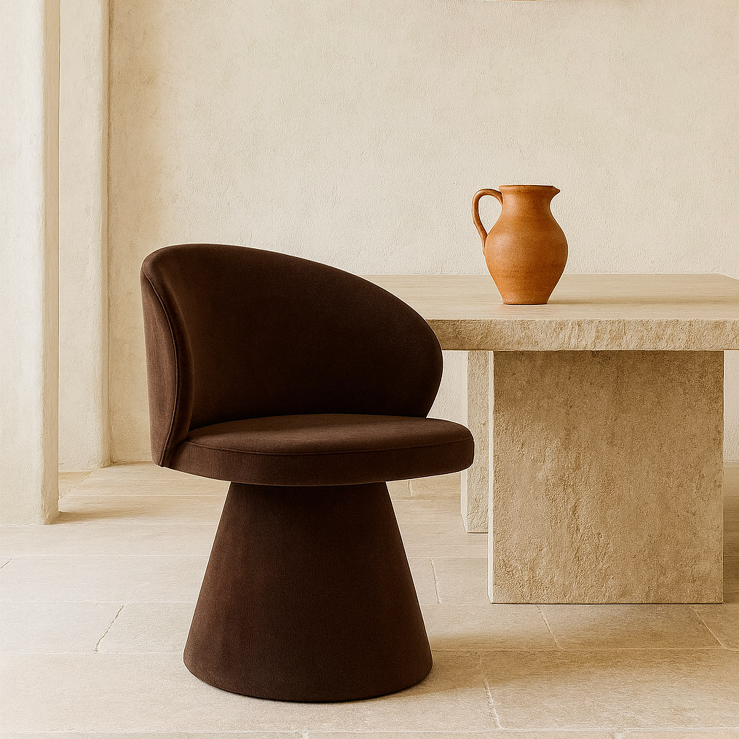 Lot de 2 chaises en velours lisse personnalisable Alba Riviera